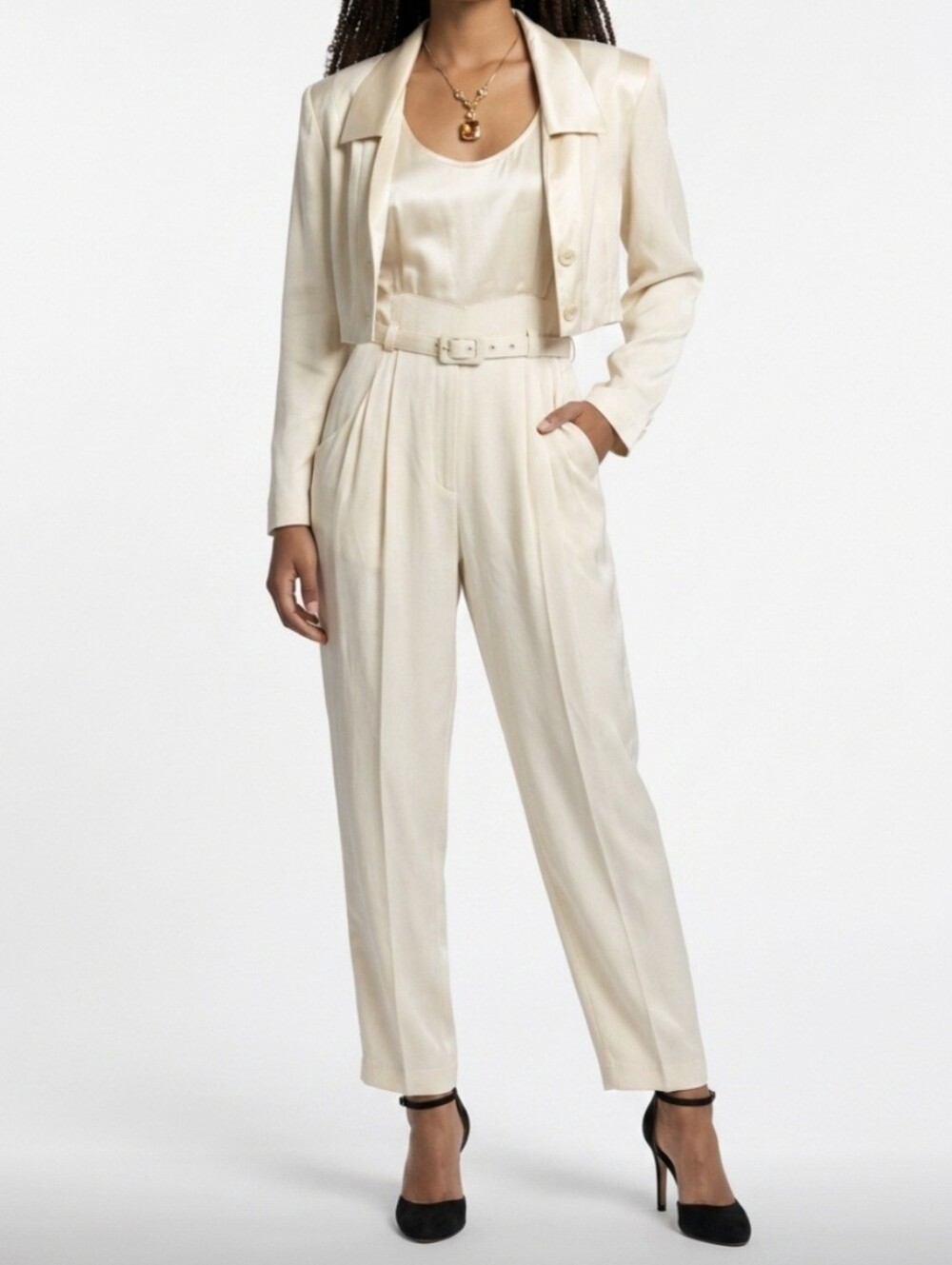 MARSHALL RUSSO | Cream Jumpsuit | Size 9/10 | Beautiful Like New Condition